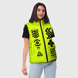 Женский жилет Кибер текстура - ядовитая, цвет: 3D-черный — фото 2