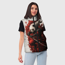 Женский жилет Демоническая панда самурай - нейроарт, цвет: 3D-черный — фото 2