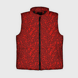 Женский жилет Красный текстурный хлопьями, цвет: 3D-черный