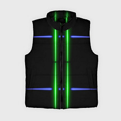 Женский жилет Neon black light blue green line