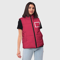 Женский жилет Страж Squid game квадрат, цвет: 3D-черный — фото 2
