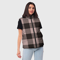 Женский жилет Темная пыльная роза паттерн, цвет: 3D-черный — фото 2