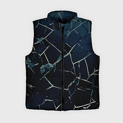 Женский жилет Тёмный чёрно-синий битые плиты