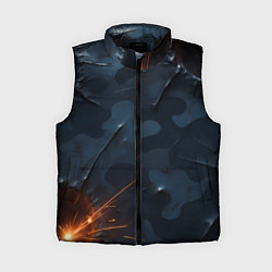 Женский жилет Камуфляжная текстура с дырами, цвет: 3D-черный