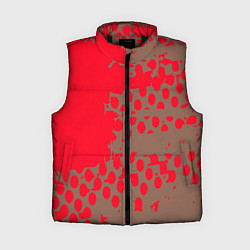 Женский жилет Абстрактные алые пятна на цвете какао, цвет: 3D-черный