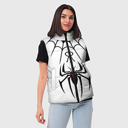 Женский жилет Паук на белом - the web of Fate, цвет: 3D-черный — фото 2