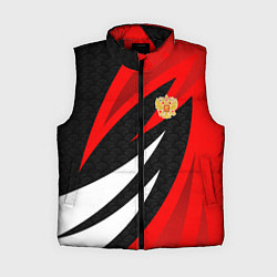 Женский жилет Россия - красный спорт, цвет: 3D-черный