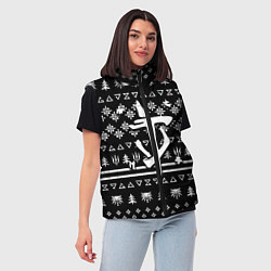 Женский жилет Doom x witcher pattern, цвет: 3D-черный — фото 2