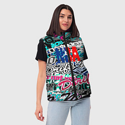 Женский жилет NBA надписи текстура, цвет: 3D-черный — фото 2