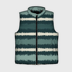 Женский жилет Полосы зигзагообразные зеленые, цвет: 3D-черный