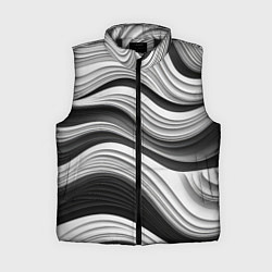 Женский жилет Абстракция серые и черные линии, цвет: 3D-черный