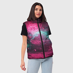 Женский жилет Космическая абстракция с геометрическими фигурами, цвет: 3D-черный — фото 2