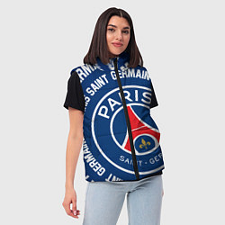 Женский жилет ПСЖ надписи по кругу, цвет: 3D-черный — фото 2