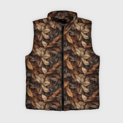 Женский жилет Камуфляж из осенних листьев, цвет: 3D-черный