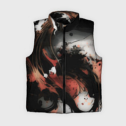 Женский жилет Тёмные краски абстракция красно-чёрный, цвет: 3D-черный