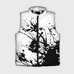 Женский жилет Чёрная взрывная краска на белом