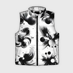 Женский жилет Чёрно-белая абстракция нейроарт