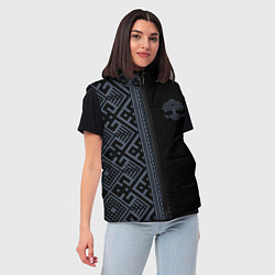 Женский жилет Славянские узоры и древо жизни, цвет: 3D-черный — фото 2