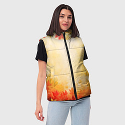 Женский жилет Жёлто-красный осенний, цвет: 3D-красный — фото 2