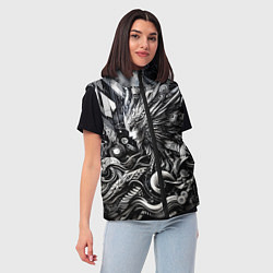 Женский жилет Abstraction cyber pattern - ai art fantasy, цвет: 3D-черный — фото 2