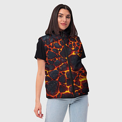 Женский жилет Огненная лава вулкана, цвет: 3D-черный — фото 2