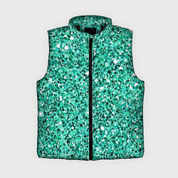 Женский жилет Нефритовый зелёный текстура крошки крапинки, цвет: 3D-черный