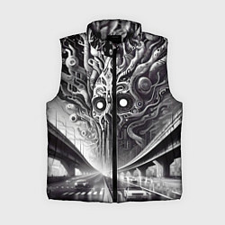 Женский жилет Art skull in metropolis - ai art fantasy, цвет: 3D-черный