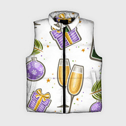 Женский жилет Новогодний вайб, цвет: 3D-черный