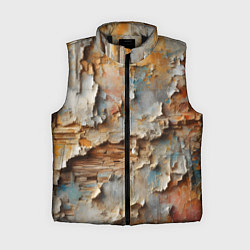 Женский жилет Старая штукатурка на стене - абстракция, цвет: 3D-черный