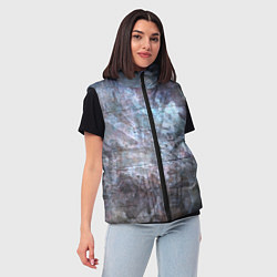 Женский жилет Абстракция - gray-blue hurricane, цвет: 3D-черный — фото 2