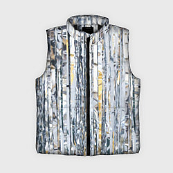 Женский жилет Новогодний дождик, цвет: 3D-черный