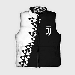 Женский жилет Juventus черно белая геометрия текстура, цвет: 3D-черный