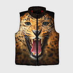 Женский жилет Рык леопарда, цвет: 3D-красный