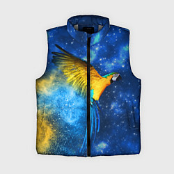 Женский жилет Космический попугай, цвет: 3D-светло-серый