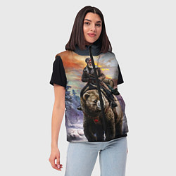 Женский жилет Красноармеец на медведе, цвет: 3D-черный — фото 2