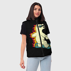 Женский жилет Мишка на борде, цвет: 3D-черный — фото 2