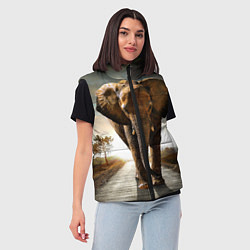 Женский жилет Дикий слон, цвет: 3D-черный — фото 2