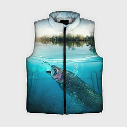 Женский жилет Рыбалка на спиннинг, цвет: 3D-светло-серый