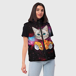 Женский жилет Кот с едой, цвет: 3D-красный — фото 2