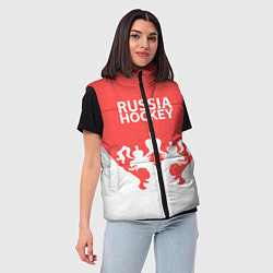 Женский жилет Russia Hockey, цвет: 3D-красный — фото 2
