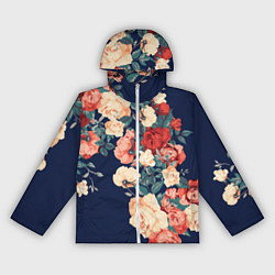 Ветровка с капюшоном женская Fashion flowers, цвет: 3D-белый