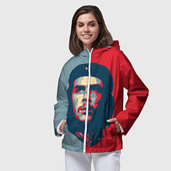 Ветровка с капюшоном женская Che Guevara, цвет: 3D-белый — фото 2