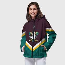 Ветровка с капюшоном женская NHL: Anaheim Ducks, цвет: 3D-черный — фото 2