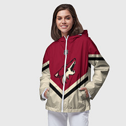 Ветровка с капюшоном женская NHL: Arizona Coyotes, цвет: 3D-белый — фото 2