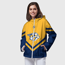 Ветровка с капюшоном женская NHL: Nashville Predators, цвет: 3D-белый — фото 2