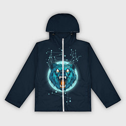 Ветровка с капюшоном женская Космический медведь, цвет: 3D-белый