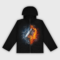 Ветровка с капюшоном женская Шайба: противостояние, цвет: 3D-черный