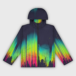 Ветровка с капюшоном женская Северное сияние, цвет: 3D-черный