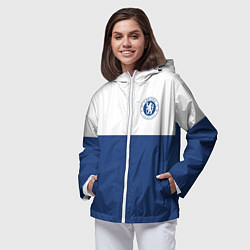 Ветровка с капюшоном женская Chelsea FC: Light Blue, цвет: 3D-белый — фото 2