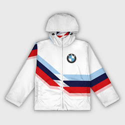 Ветровка с капюшоном женская BMW БМВ WHITE, цвет: 3D-белый